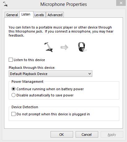 Настройки микрофона в операционной системе Windows 8