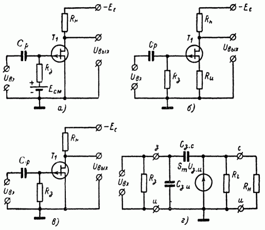 Схемы включения полевого транзистора с общим истоком