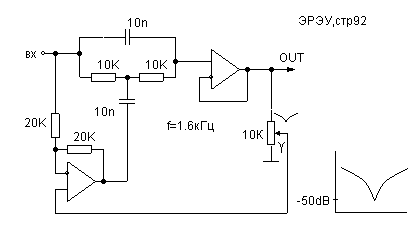 Active notch filter circuit diagram