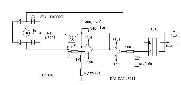 Resistance to period converter circuit diagram
