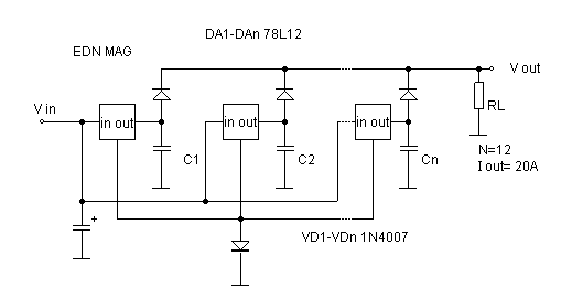 IC voltage regulator in parallel