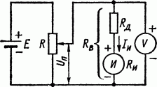 Схема градуировки магнитоэлектрического вольтметра