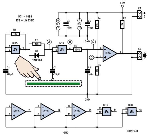capacitive touch sensor circuit diagram