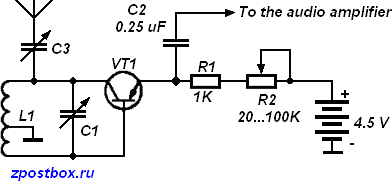 The simplest regenerative receiver circuit diagram