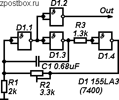 Circuit diagram of the multivibrator