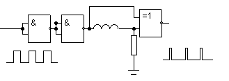 Monostable multivibrator based on inductor circuit