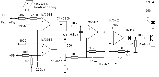 Capacitive sensor circuit diagram
