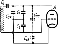 Трёхточечная схема генератора с ёмкостной обратной связью